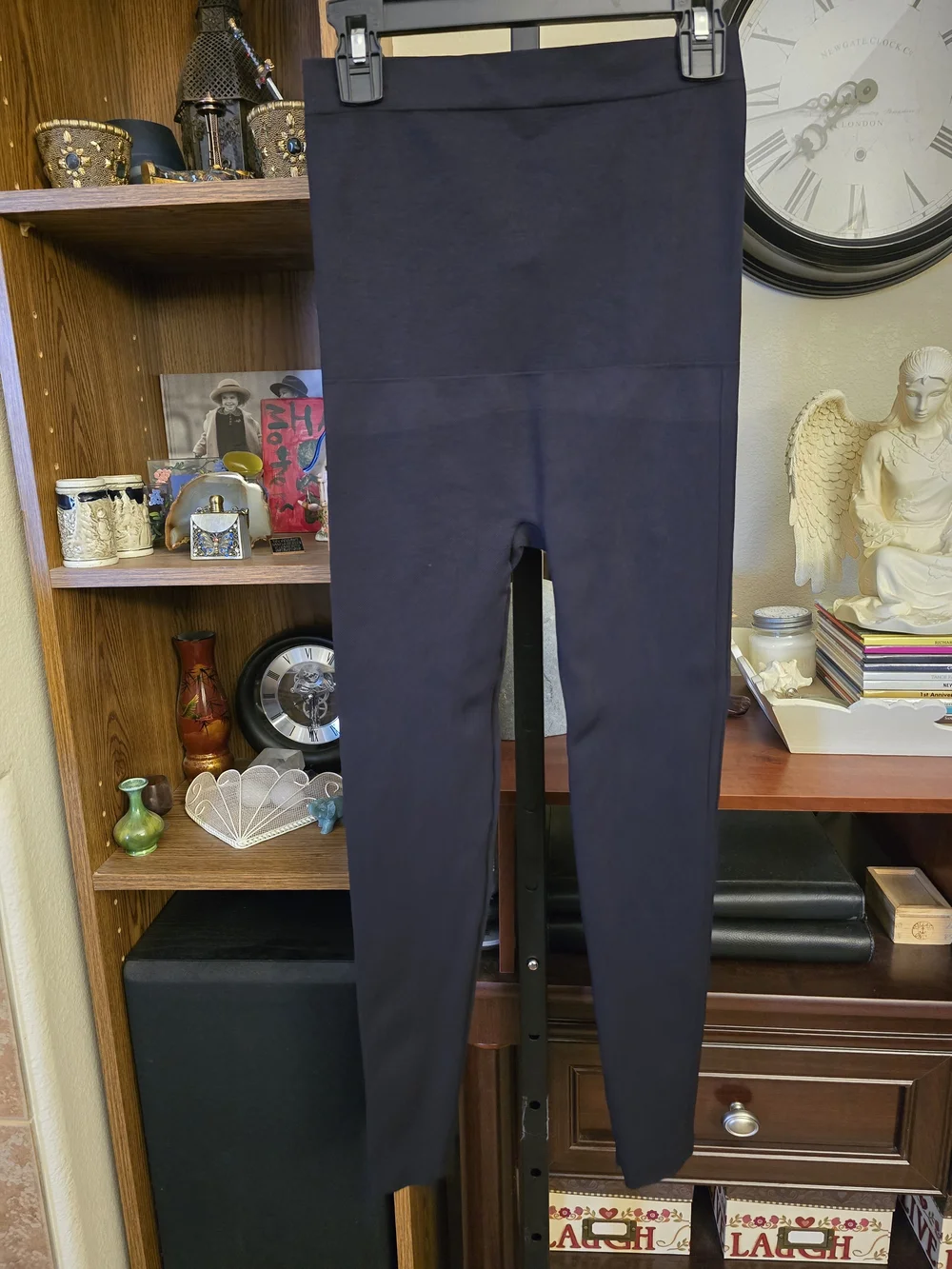 SPANX Black High Rise Shaping Leggings Tummy Control Skinny Stretch Size Small